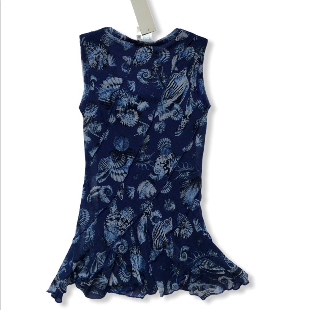 Nwt Fuzzi “Seashell” Ruffle Hem Mesh Top - image 4